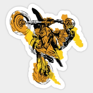 Dirt Biker Popping a Wheelie Sticker